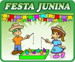 Festa Junina. Muita animação na barraca dos jogos