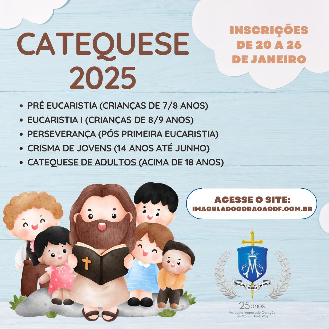 Catequese 2025: Inscrições de 20 a 26 de janeiro
