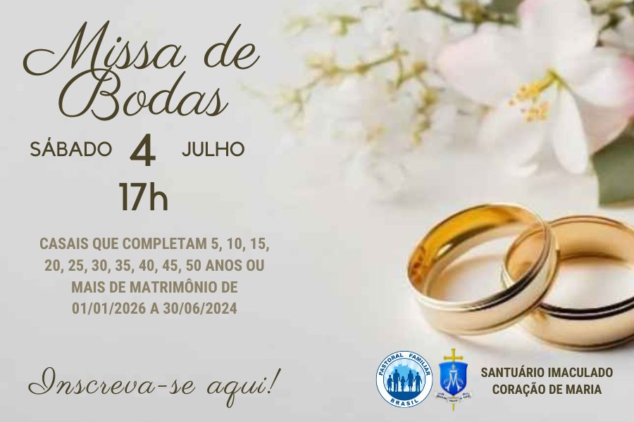 Missa de Bodas: Inscreva-se aqui!
