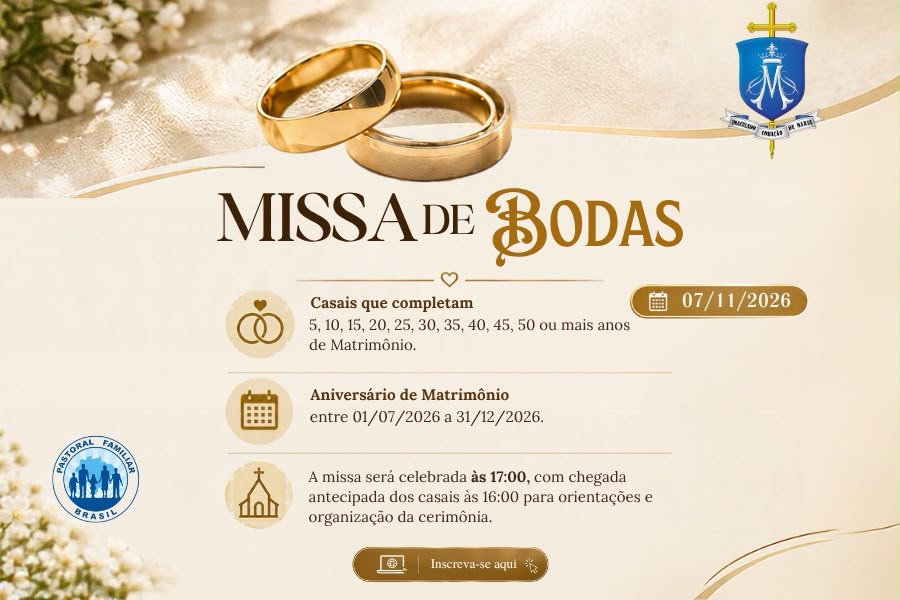 Missa de Bodas: Inscreva-se aqui!